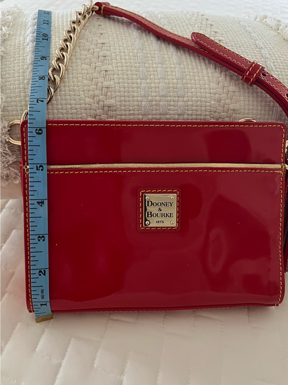 Dooney & Bourke Red Patent Leather Kenzie Crossbody Bag